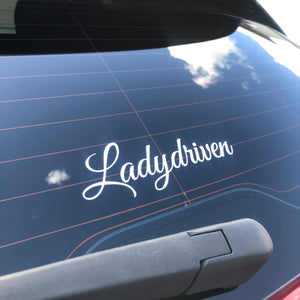 Ladydriven cursive sticker