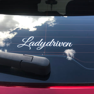 Ladydriven cursive sticker